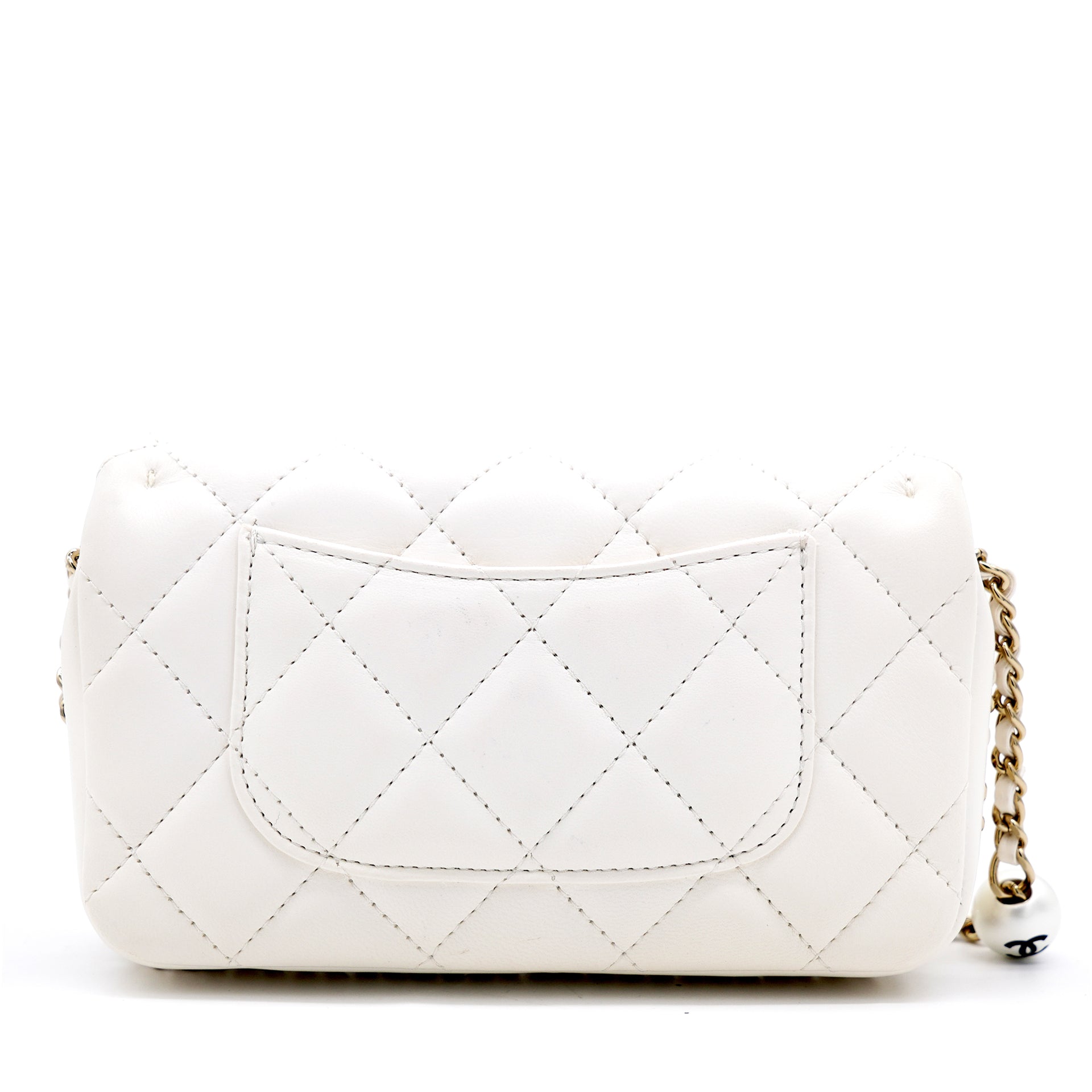 Lambskin Quilted Small My Precious Flap White