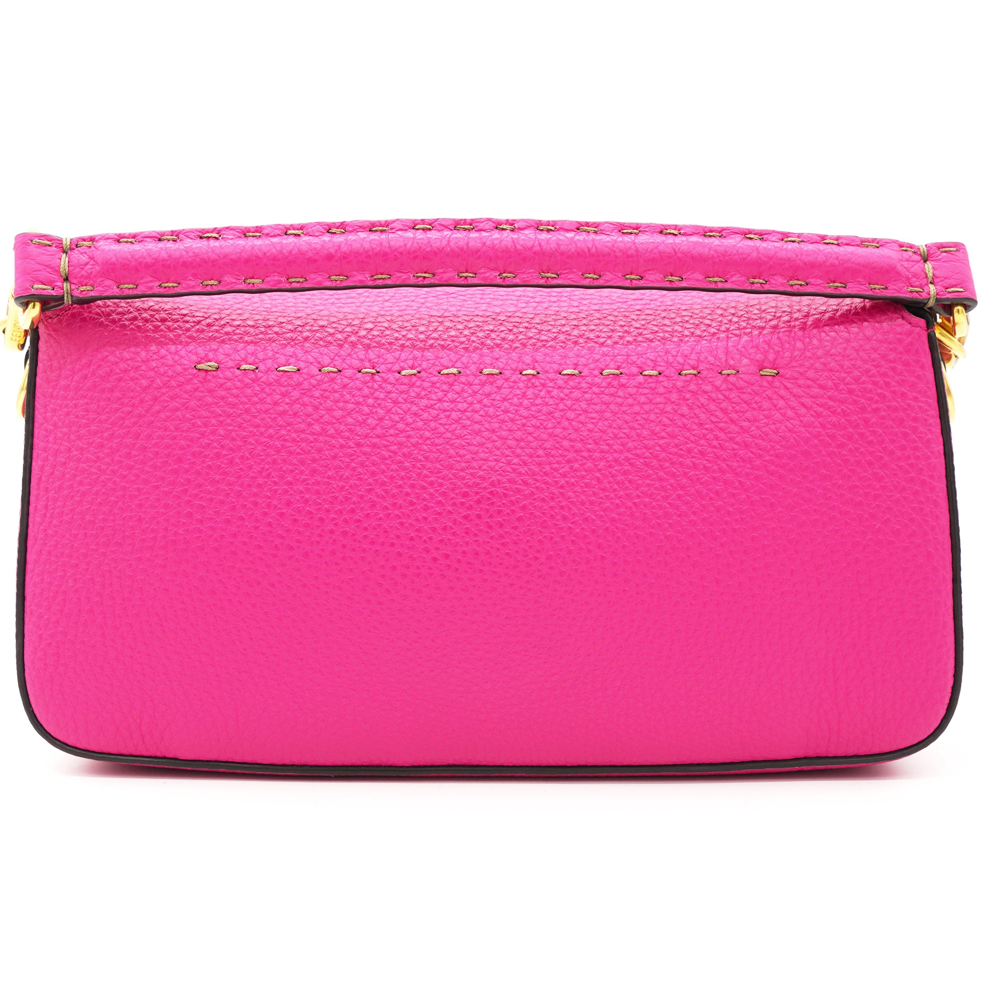 Selleria Pink Leather Baguette Shoulder Bag