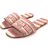 Dway Slides Pink Embroidered Cotton 38