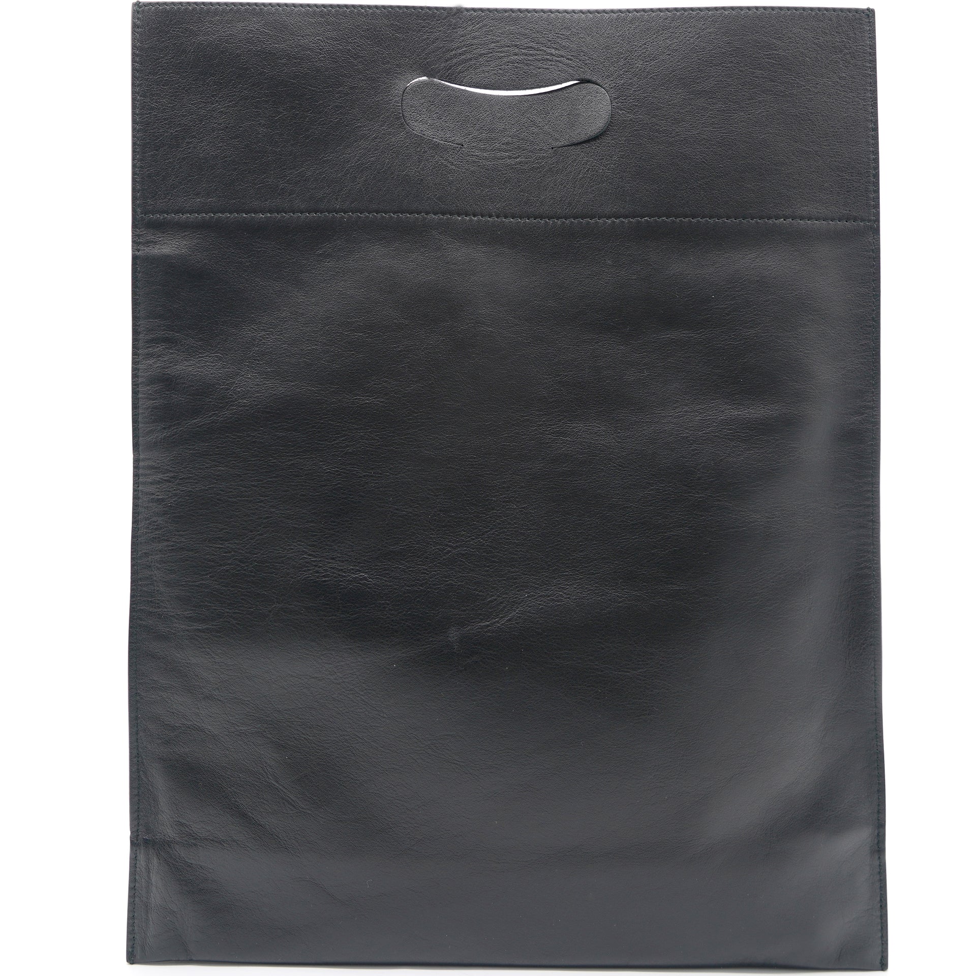 Black Kitten-Print Leather Tote