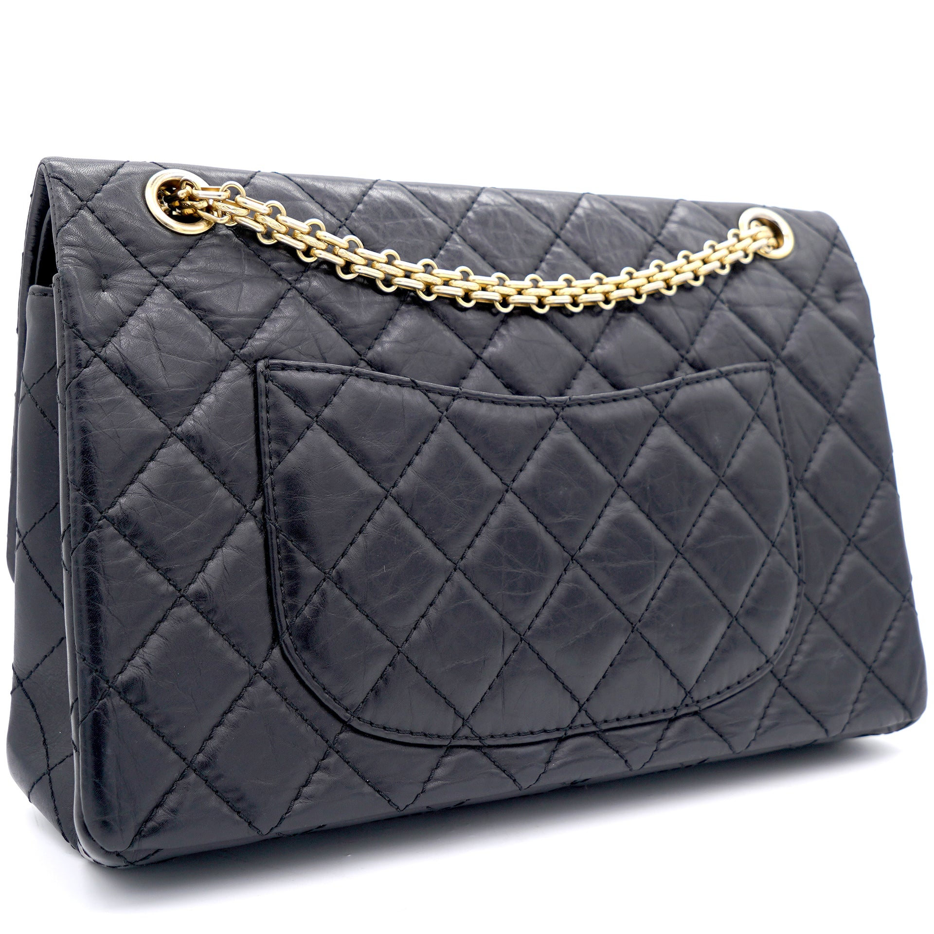 Chanel Black Quilted Crinkled Leather 226 Classic Reissue 2.55 Flap Bag –  STYLISHTOP