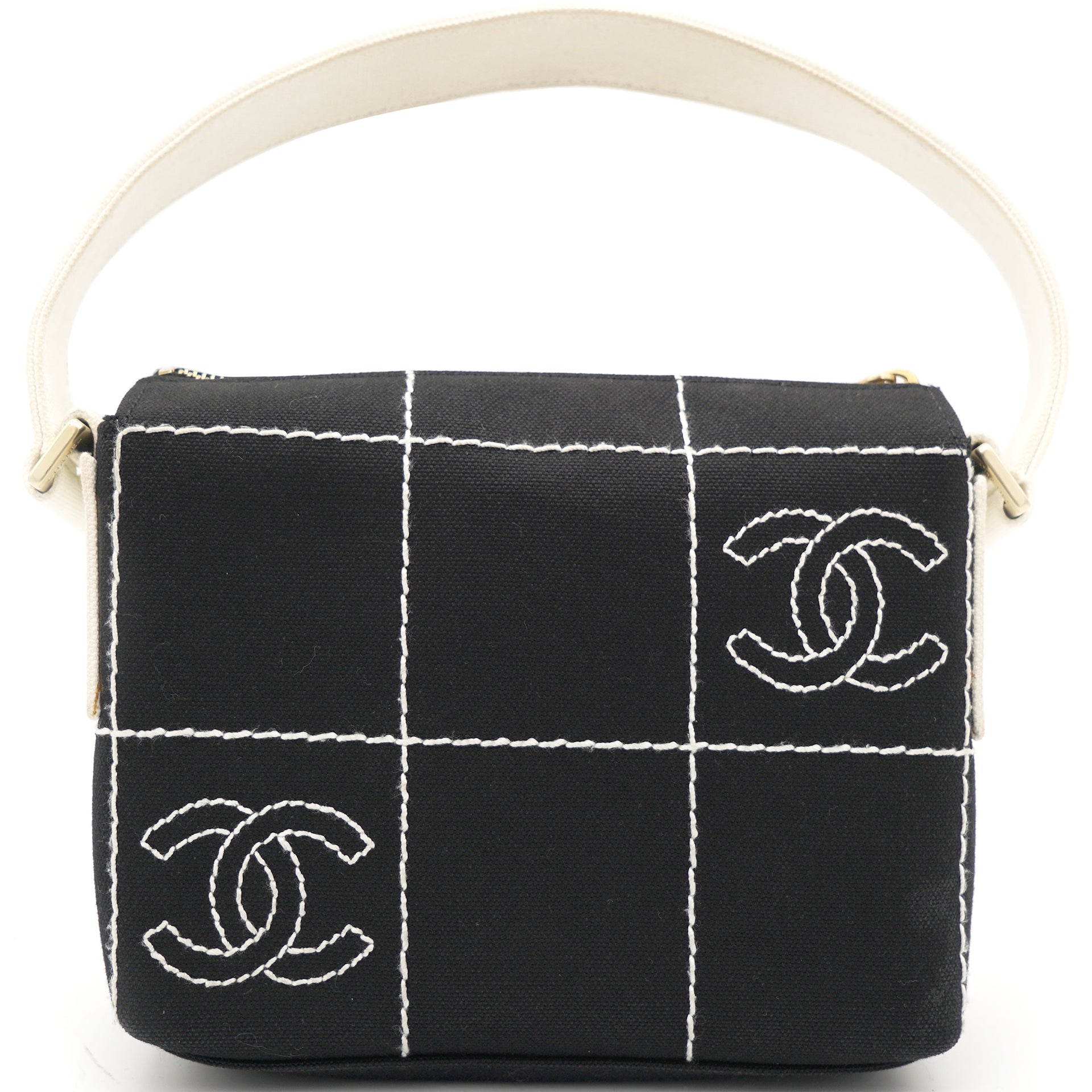 Chanel Vintage Black Canvas CC Small Shoulder Bag – STYLISHTOP