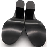 Black Leather Gancini Detail Block Heel Loafer Pumps 9/39.5