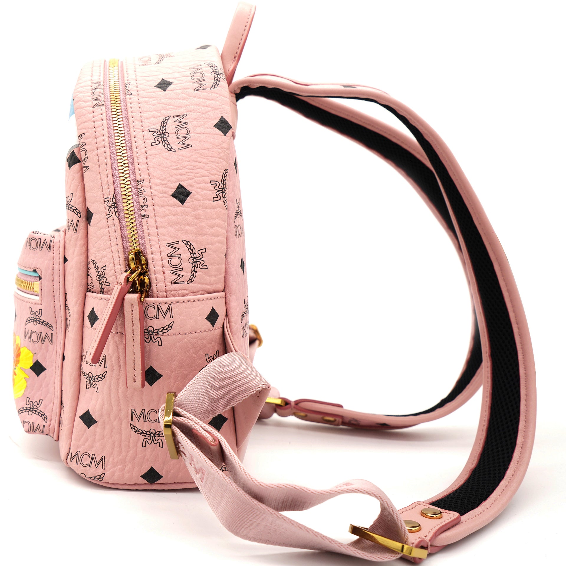 Pink Visetos Coated Canvas and Leather Mini Flower Stark-Bebe Boo Backpack
