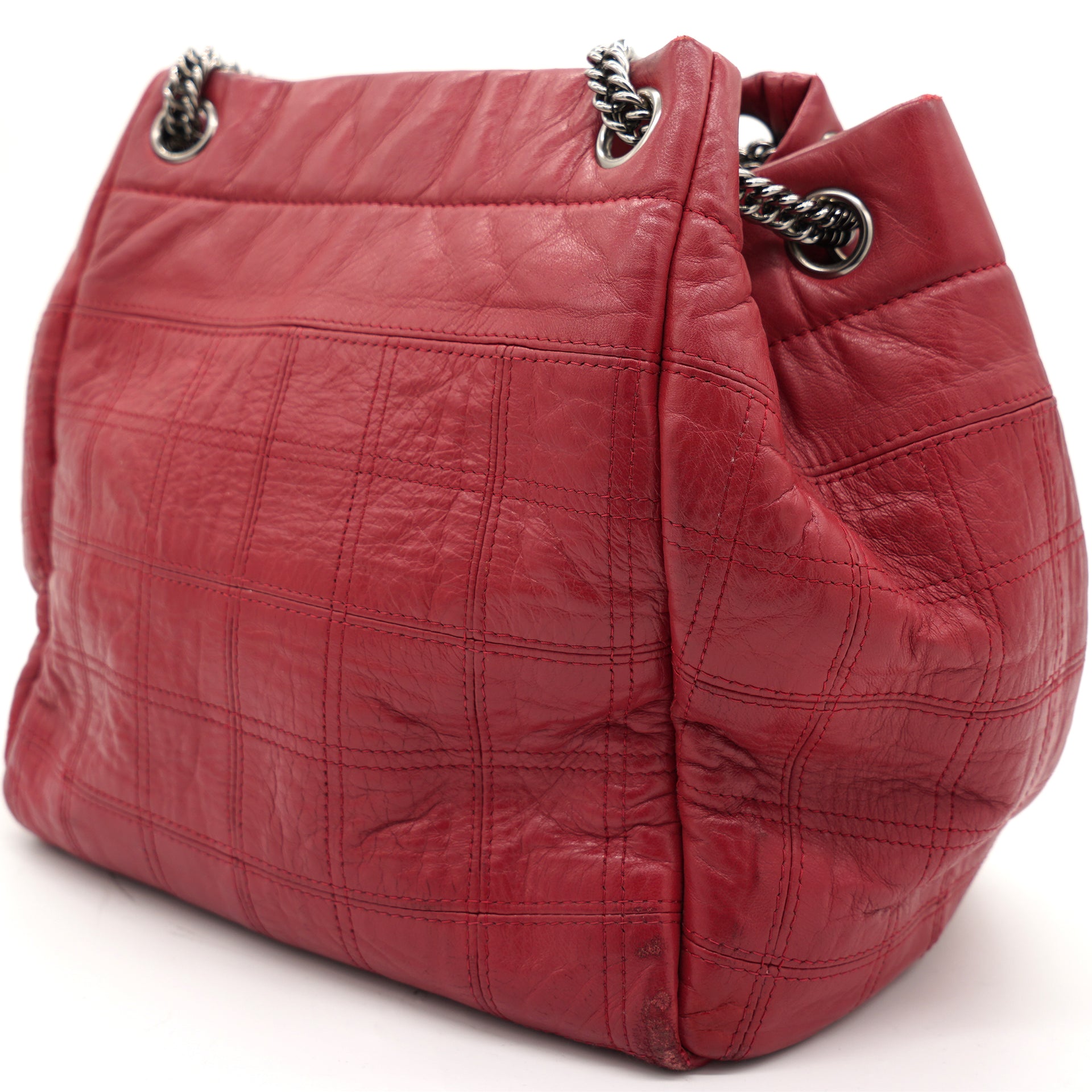 Chanel Red Block Quilted Small Leather Tote – STYLISHTOP