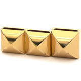 Pyramid Medor Gold Plated Set of 3 Studs Twilly Scarf Ring