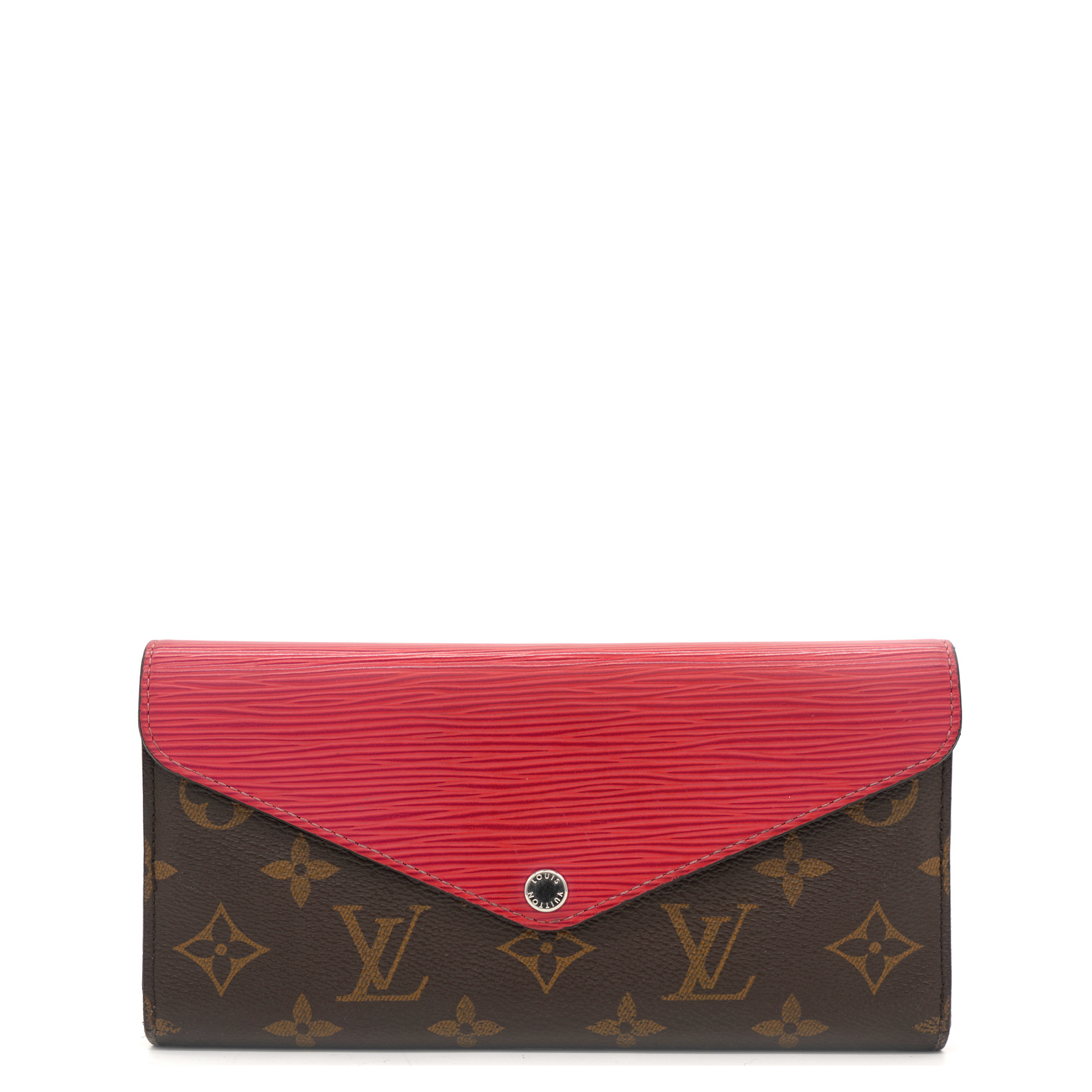 Cherry Epi Leather and Monogram Canvas Marie-Lou Long Wallet