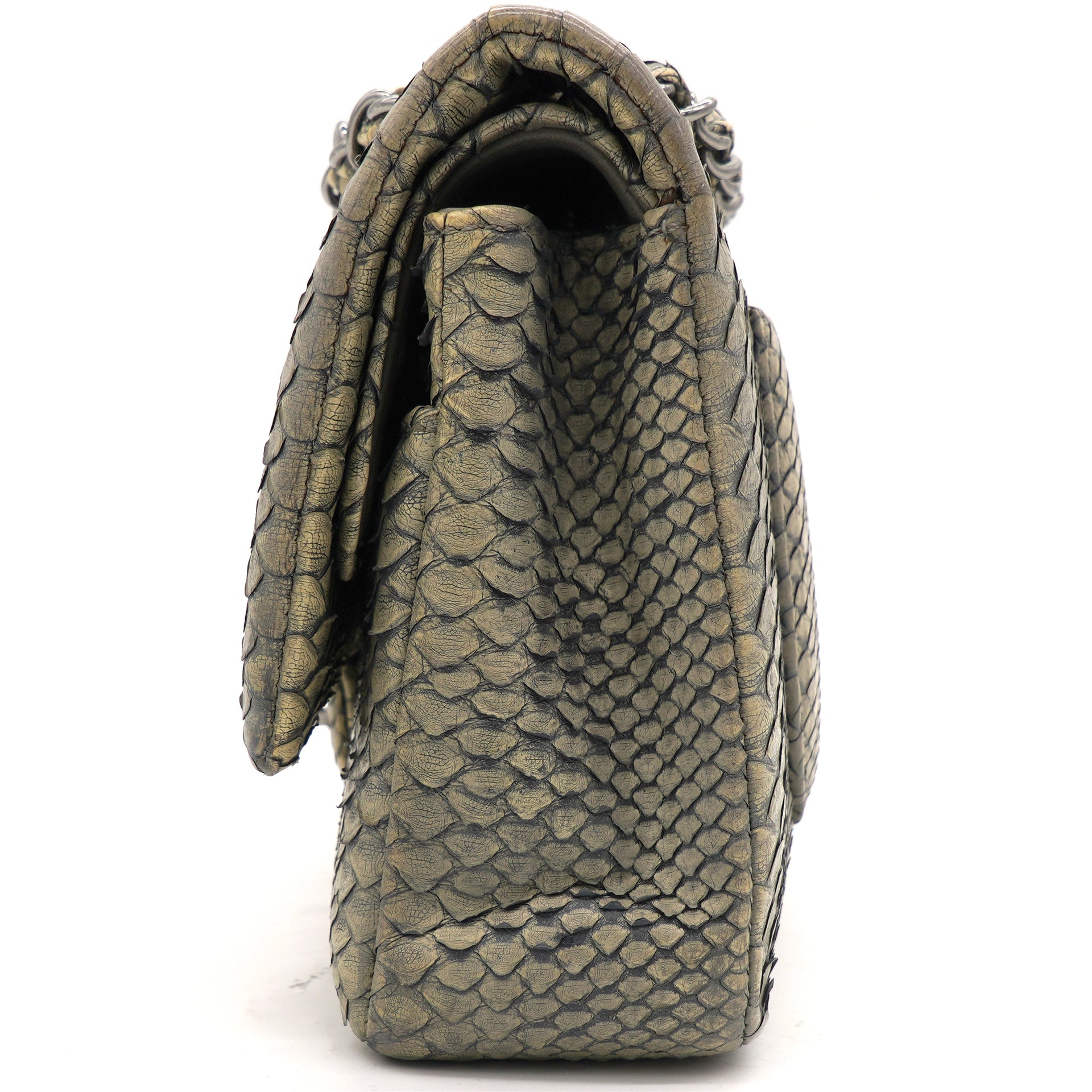 Chanel Classic Flap Medium Bag Grey Snakeskin – STYLISHTOP