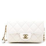 Lambskin Quilted Small My Precious Flap White