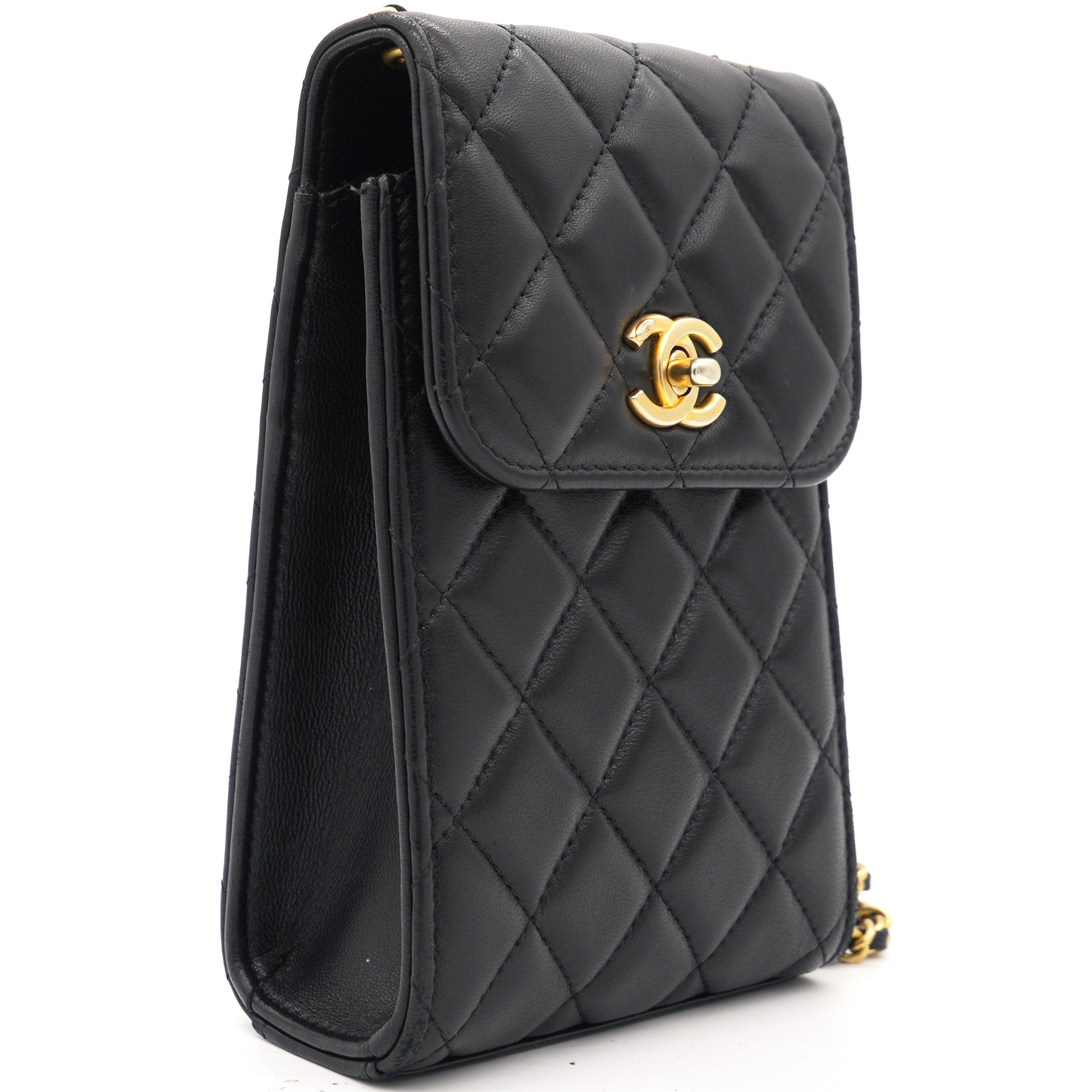 Chanel Lambskin Quilted Vertical Pearl Crush Flap with Chain Black –  STYLISHTOP
