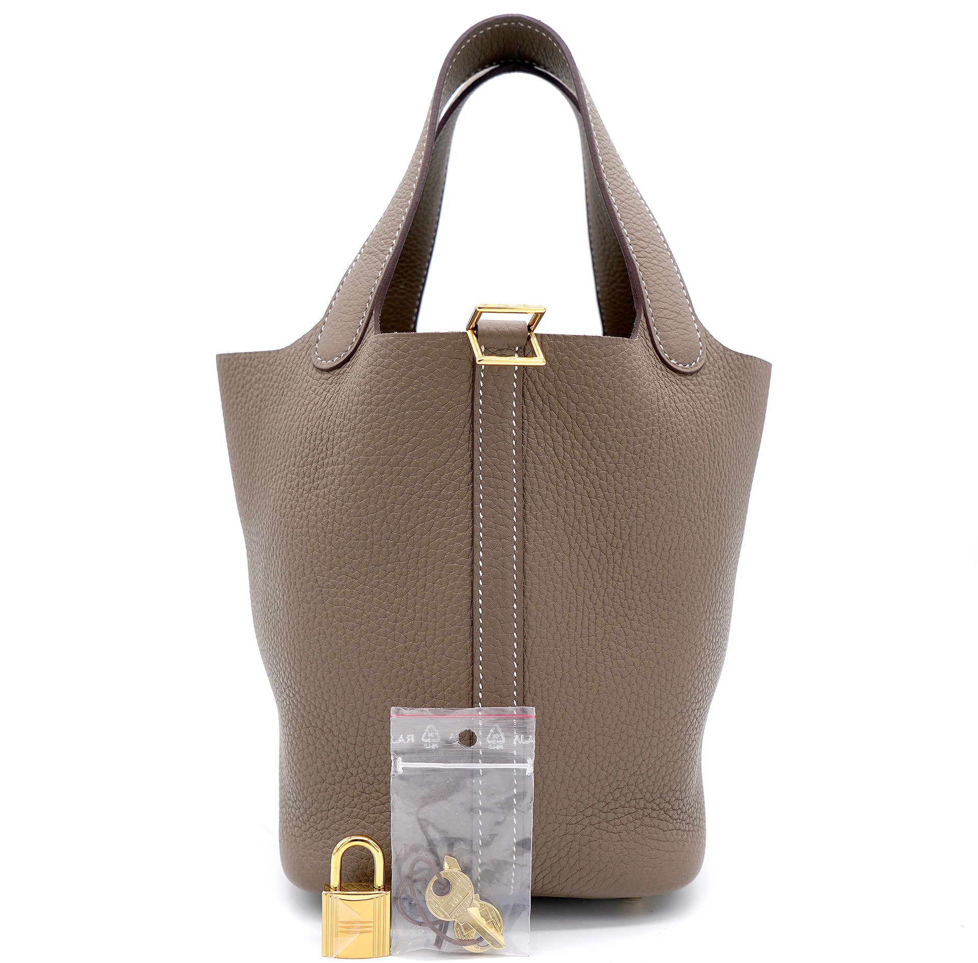 Hermes Etoupe Clemence Leather Picotin Lock 18 Bag – STYLISHTOP