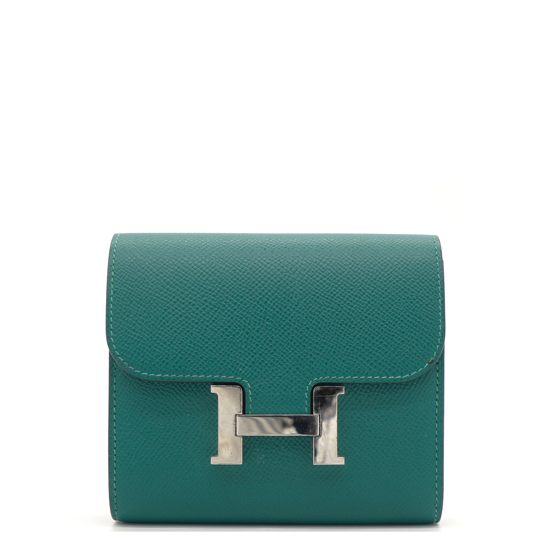 Green Epsom Leather Constance Compact Wallet