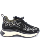 Black/Grey tweed, Leather And Fabric CC Low-Top Sneakers 37