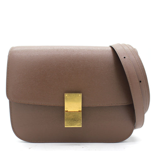 Liege Calfskin Medium Classic Box Flap Bag Caramel