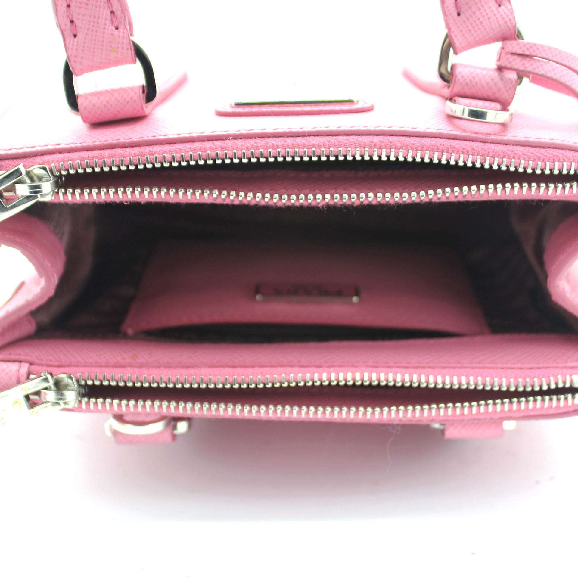 Saffiano Lux Leather Micro Galleria Tote Petal Pink