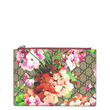 GG Supreme Monogram Small Blooms Zip Pouch Antique Rose