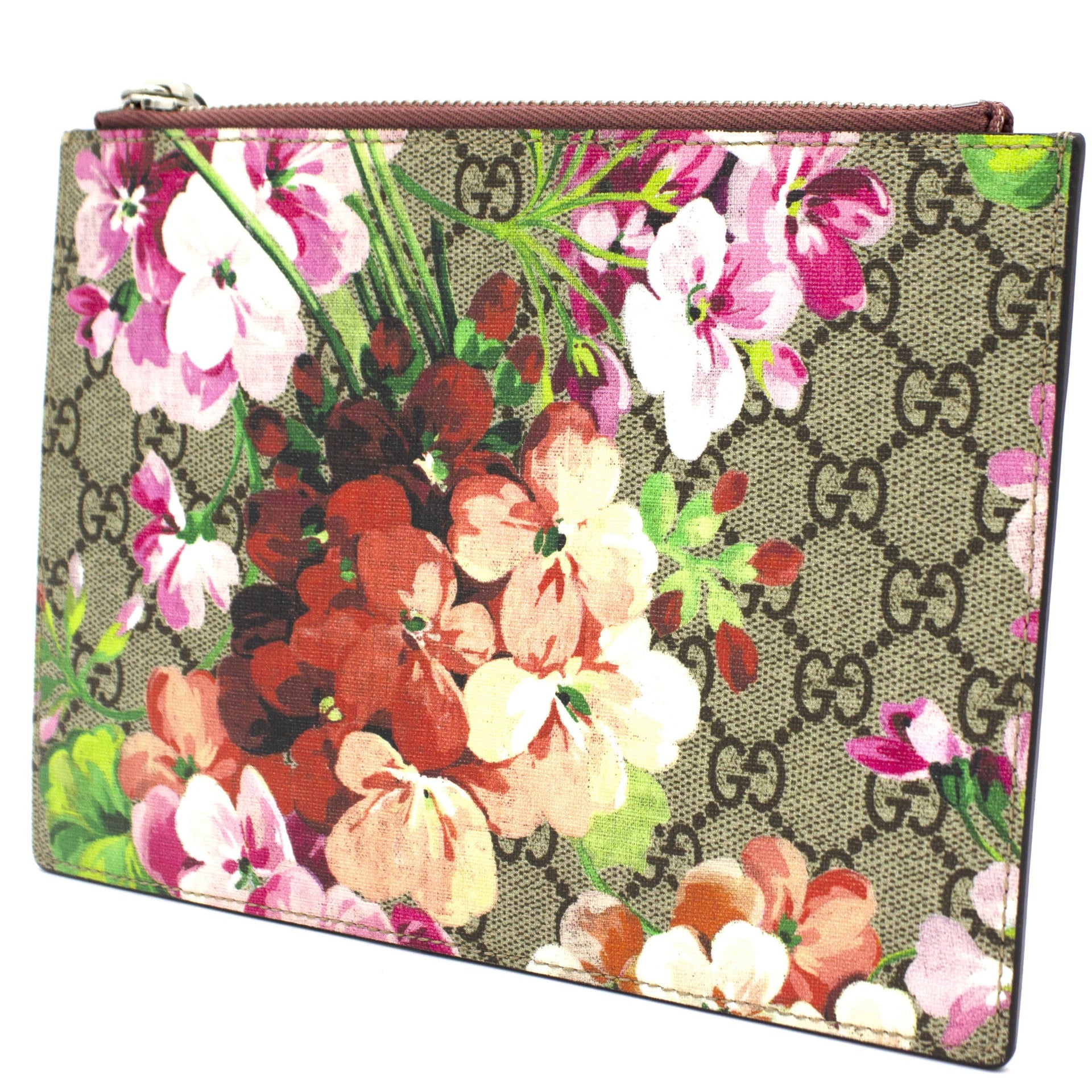 GUCCI - PINK BLOOMS SMALL ZIP POUCH – RE.LUXE AU