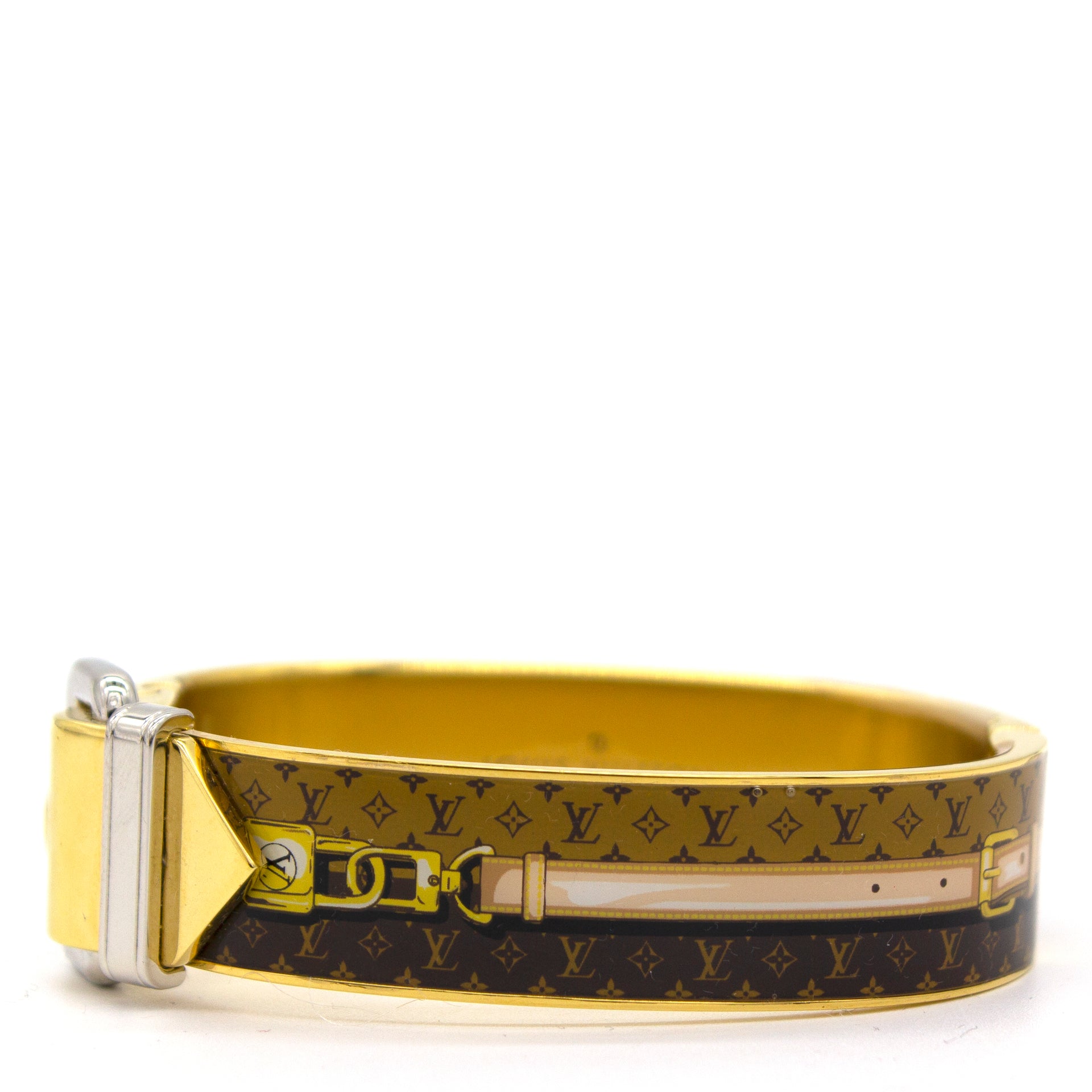 Louis Vuitton 18k White Gold Monogram Bracelet w/Box