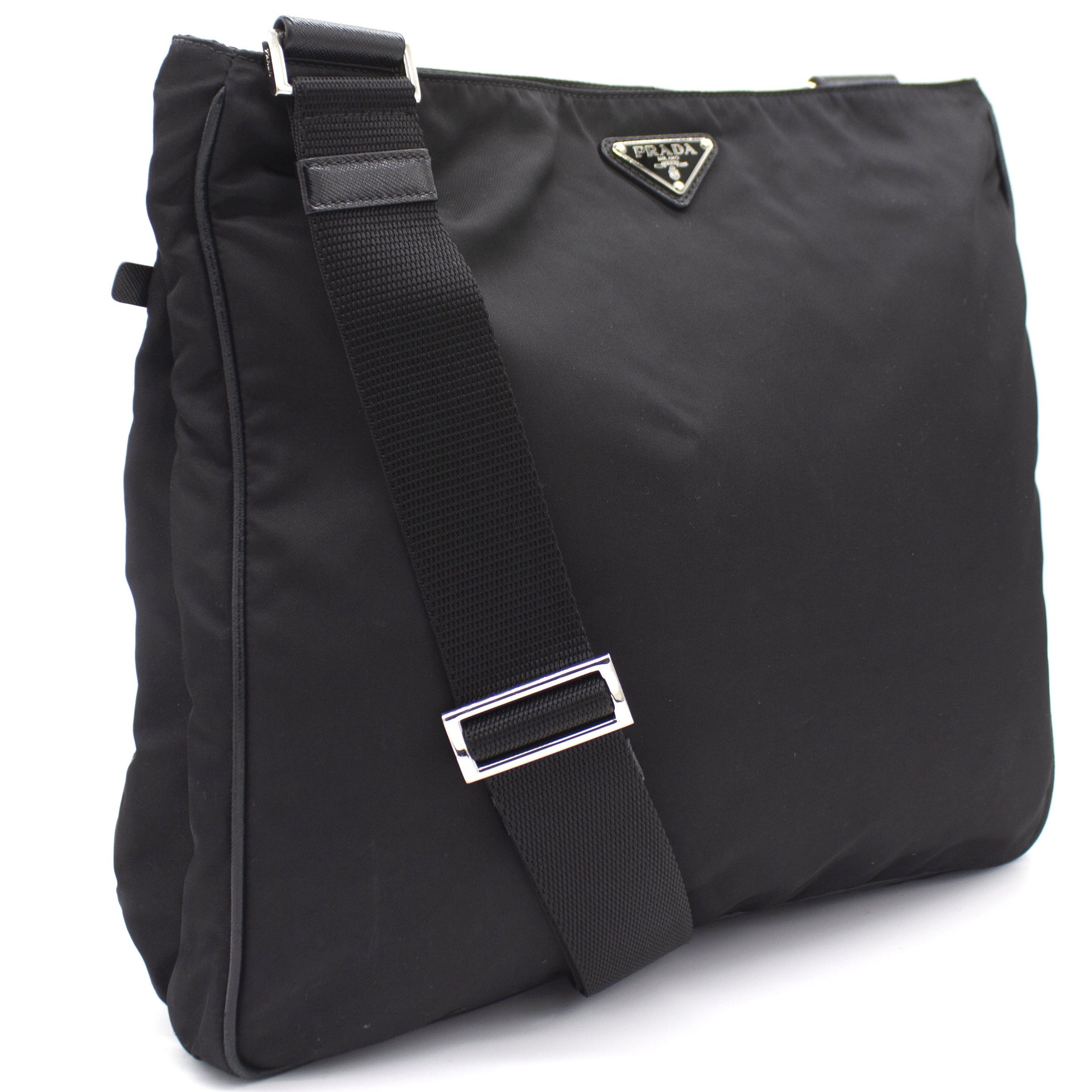Triangular logo Nylon Crossbody Bag