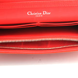 Orange Blood Calfskin Leather Diorama Wallet on Chain