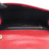 Grain De Poudre Embossed Leather Envelope Large Bag Paris Red