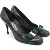 Vara Bow Pump Shoes Dark Green 7.5/38