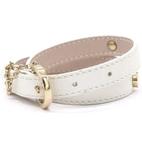 Gold Plated Studs & Cream Double Leather Bracelet
