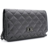 All Black Quilted Leather Reissue 2.55 Wallet On Chain