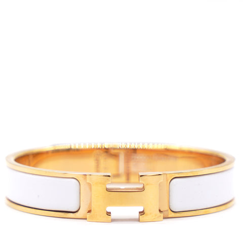 Clic H Bracelet White with Rose Gold Hardware