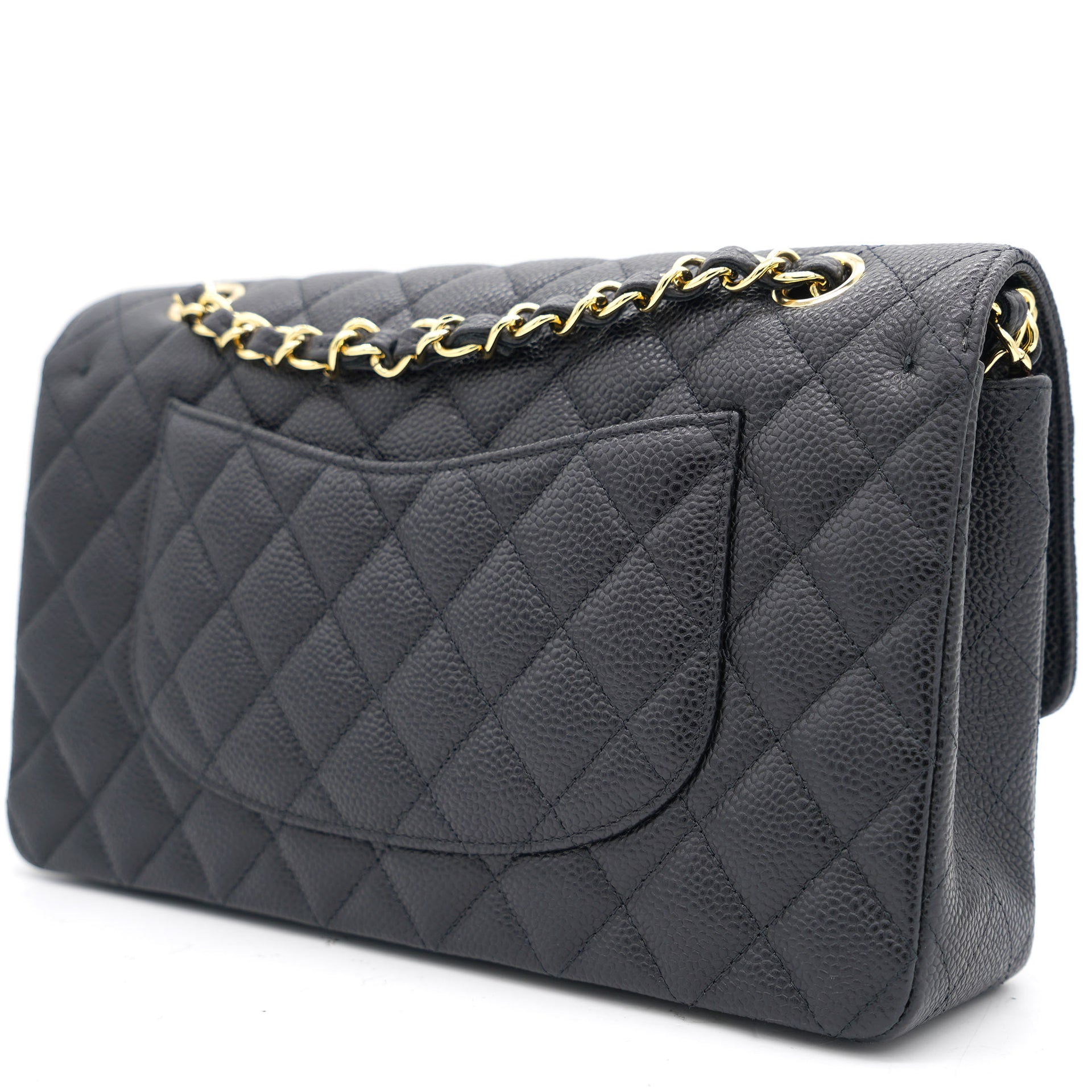 Chanel Black Quilted Caviar Leather Medium Classic Double Flap Bag –  STYLISHTOP