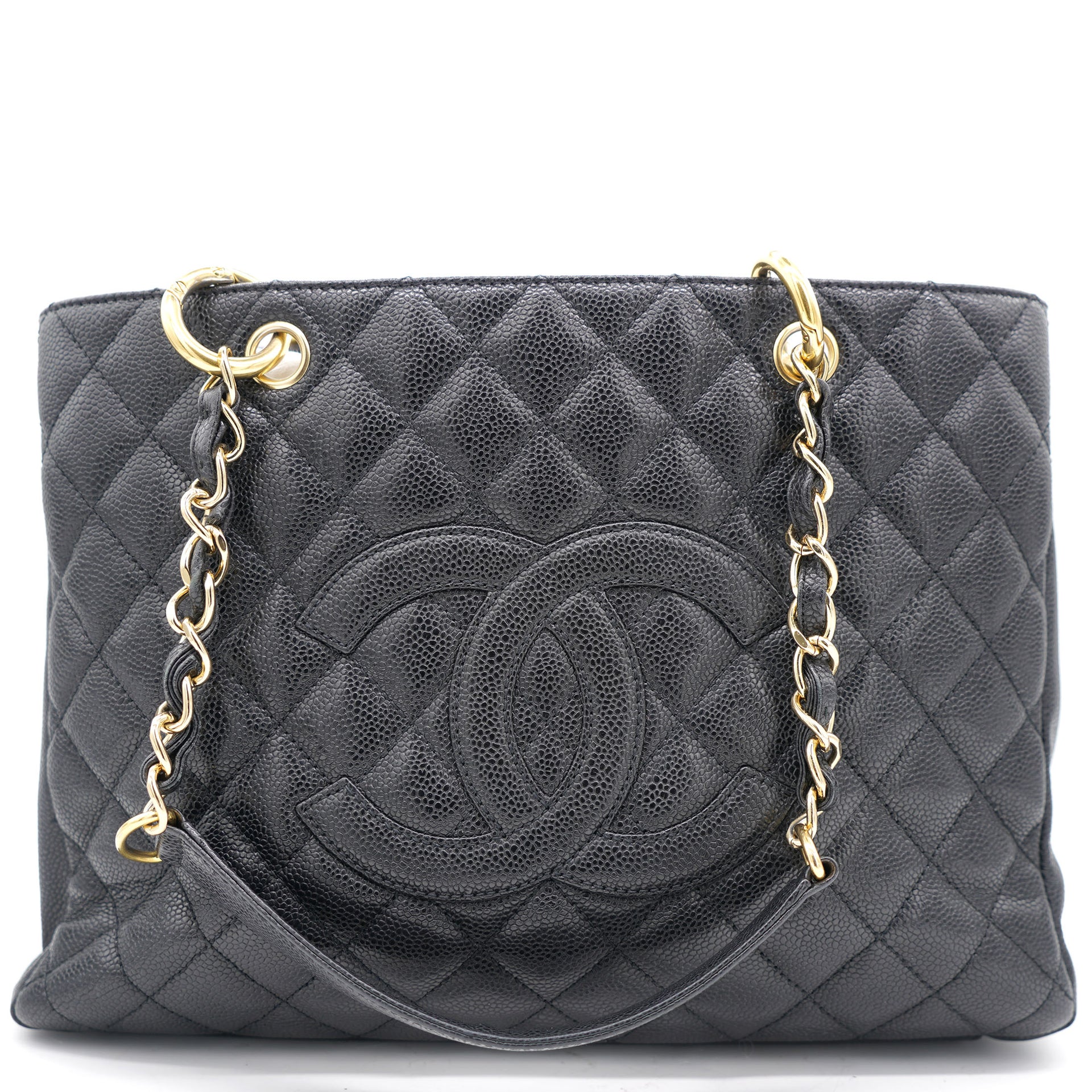 Chanel Shopping Gst Classic Caviar Grand Beige Calfskin Leather Tote
