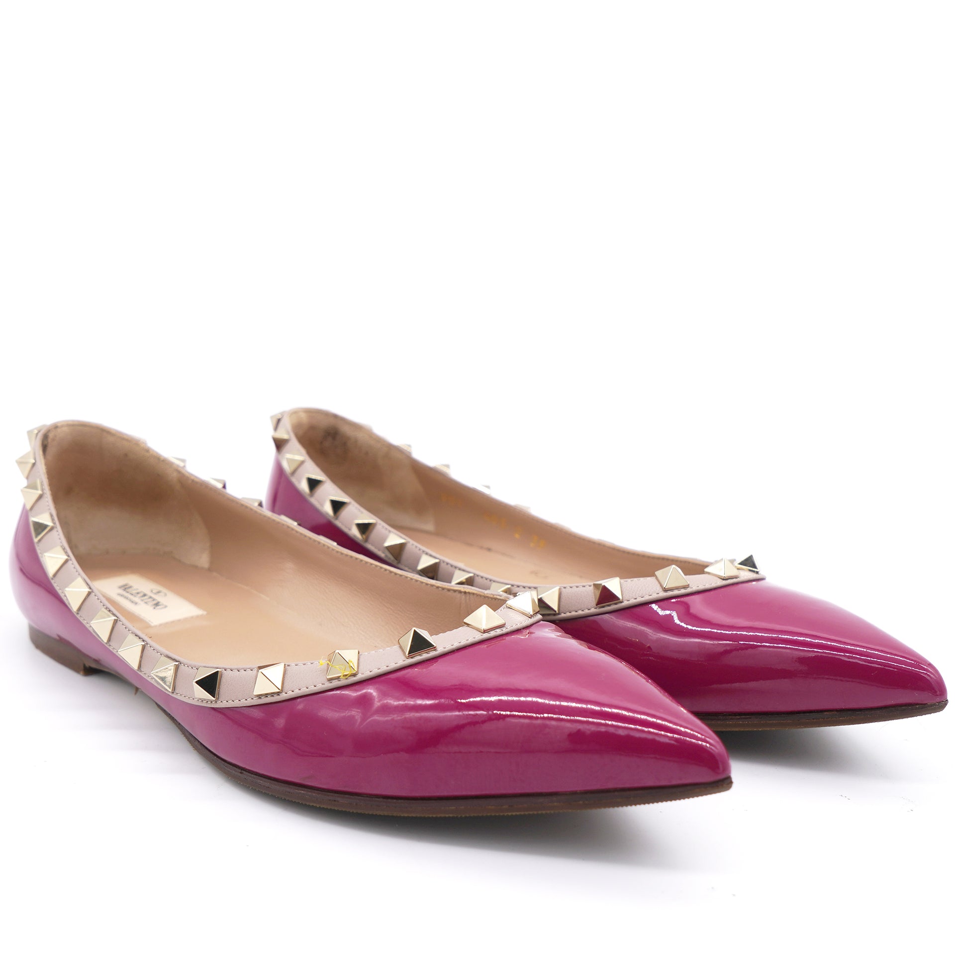 Pink Patent Rockstud Ballet Flats 39 – STYLISHTOP