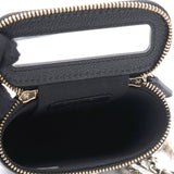 Caviar Quilted Small Vertical Coco Beauty Vanity Case With Chain Black