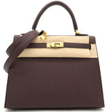 Chocolate Brown Epsom Leather Gold Hardware Kelly 25 Bag