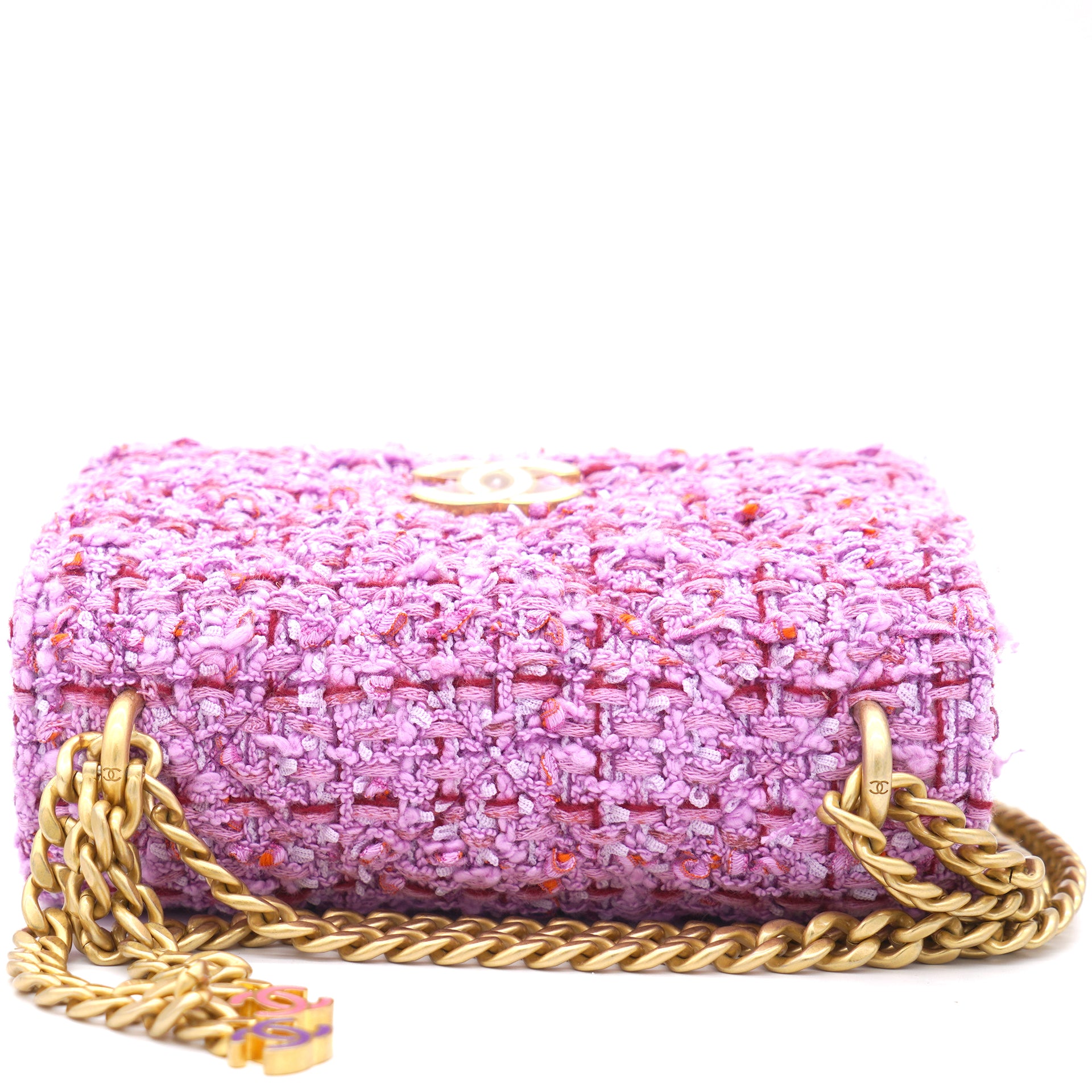 Pink Tweed Card on Chain
