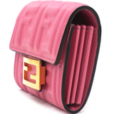 Baguette Micro Pink FF nappa leather wallet