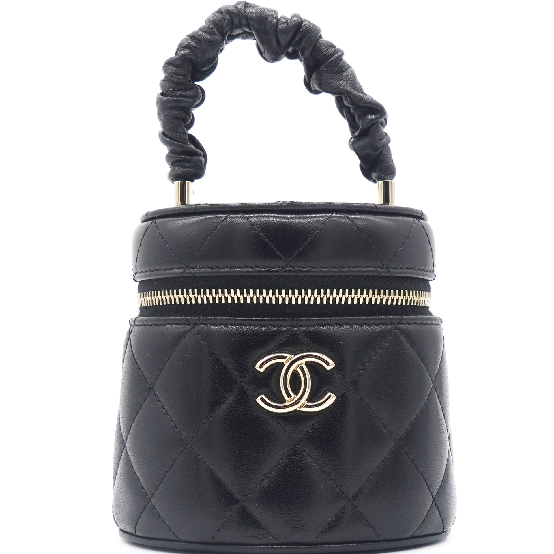 Chanel White Leather CC Vanity Chain Shoulder Bag Chanel