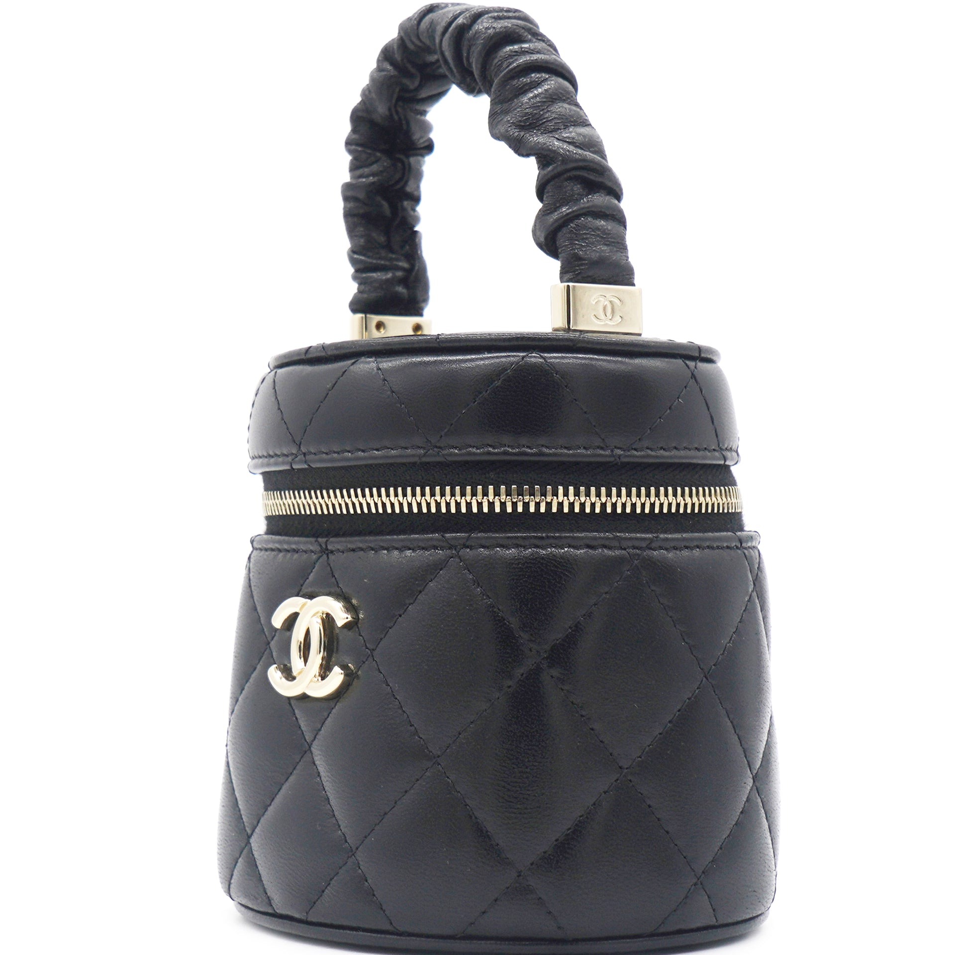 Chanel 22S Pick Me Up Top Handle Small Vanity in Black Caviar AGHW
