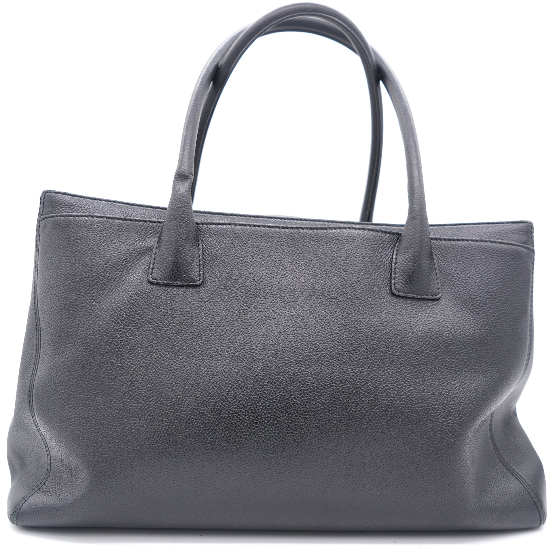 Black Leather Executive Cerf Tote