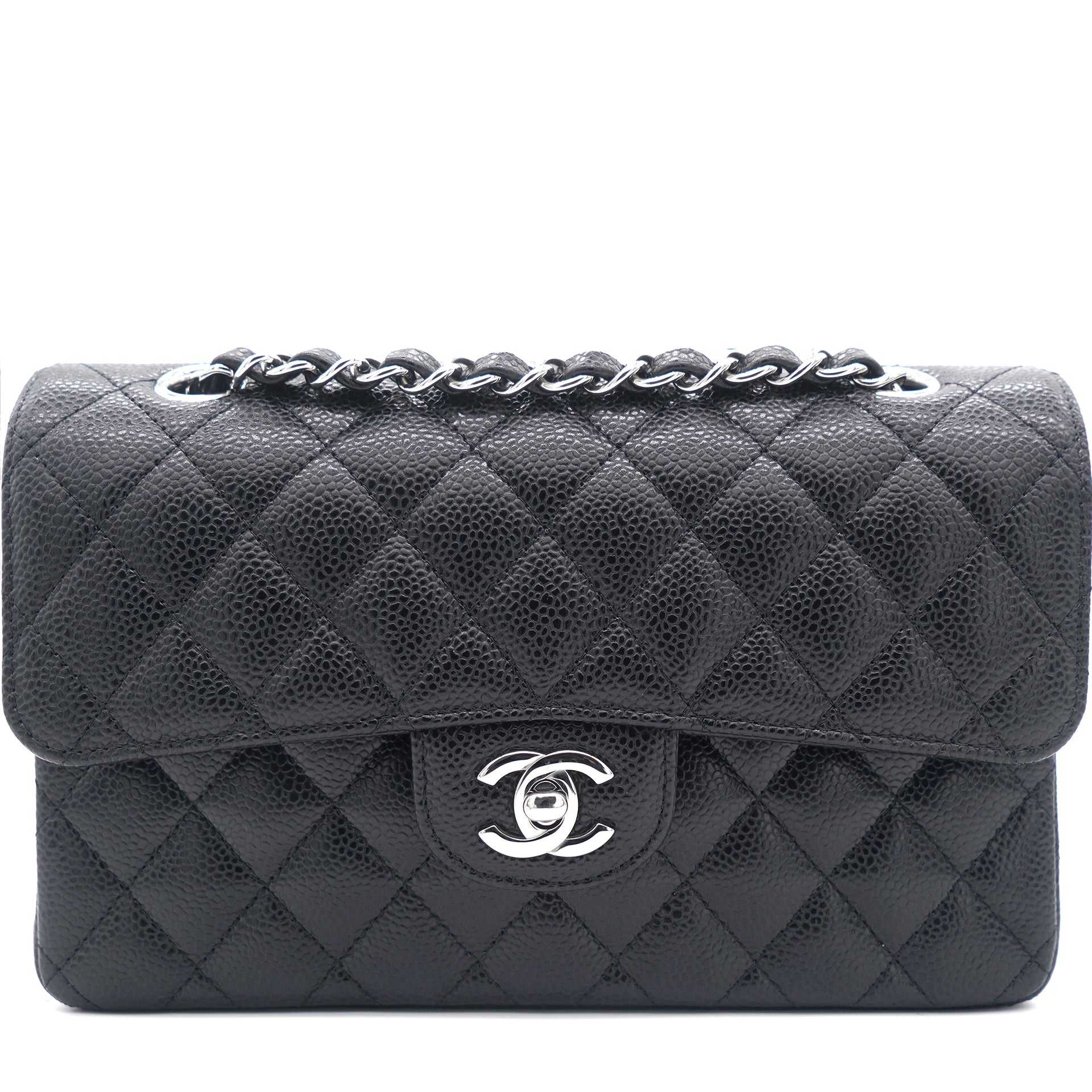 Chanel Small Classic Quilted Flap Black Caviar Gold Hardware – Coco  Approved Studio