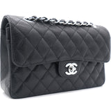 Caviar Quilted Small Classic Double Flap Black
