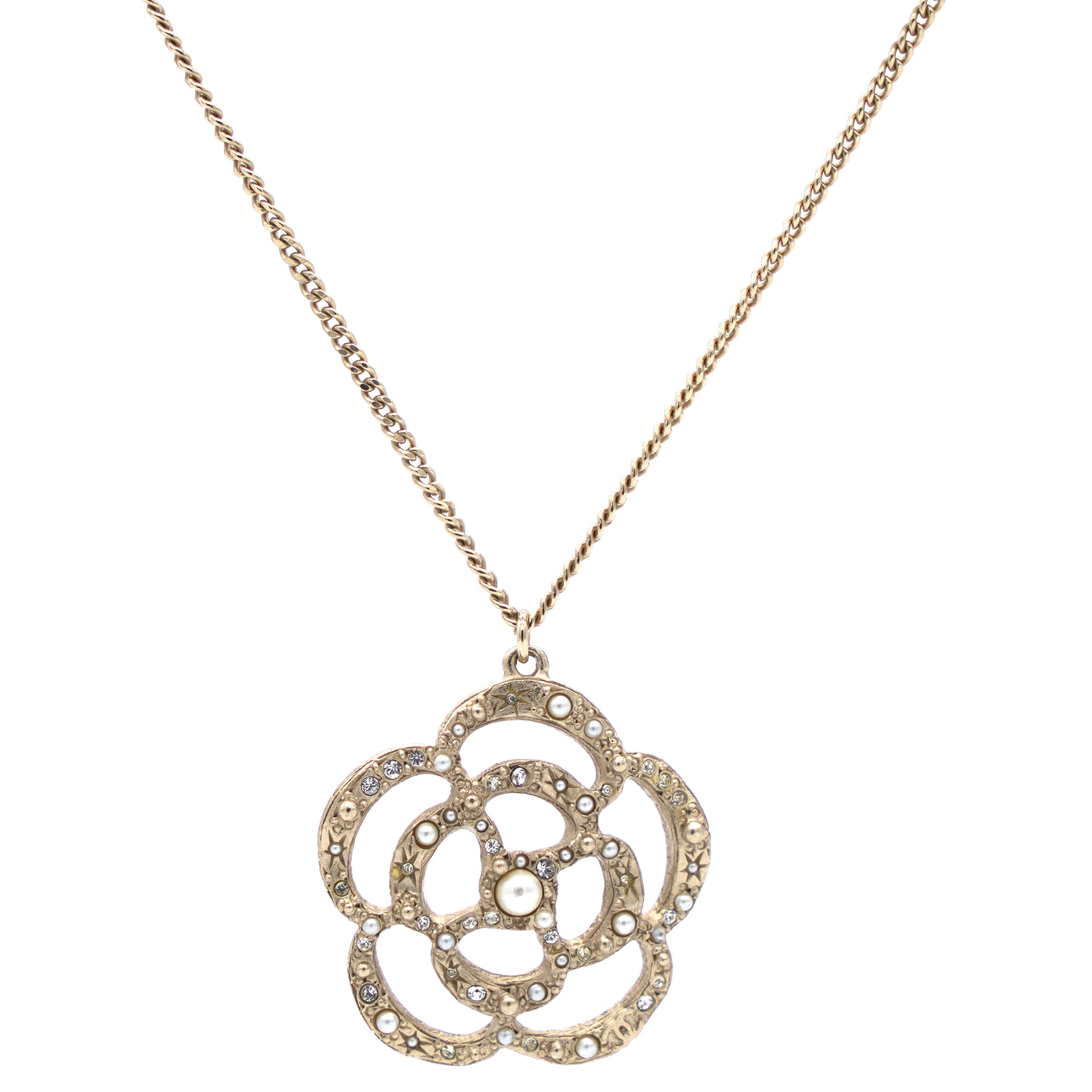Chanel Pearl CC Round Pendant Necklace Gold/Pink – STYLISHTOP