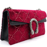 Red/Black GG Velvet and Leather Small Dionysus Shoulder Bag