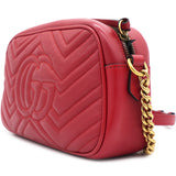 GG Marmont Small Matelassé Shoulder Bag Red
