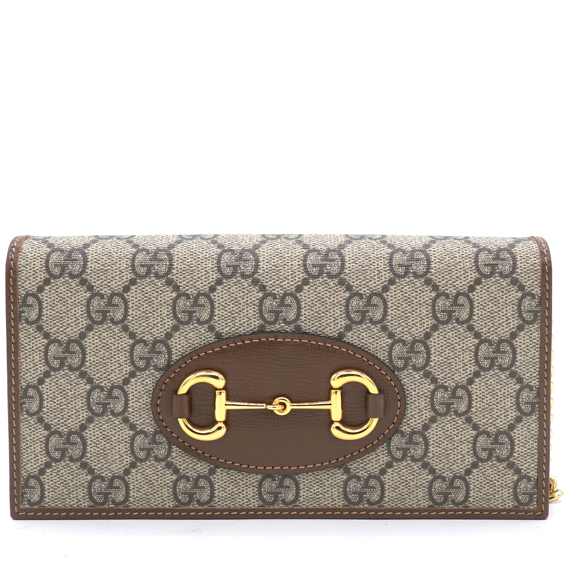 Gucci GG Supreme Monogram Horsebit 1955 wallet with chain – STYLISHTOP
