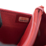 Red Quilted Calfskin Leather Wallet On Chain
