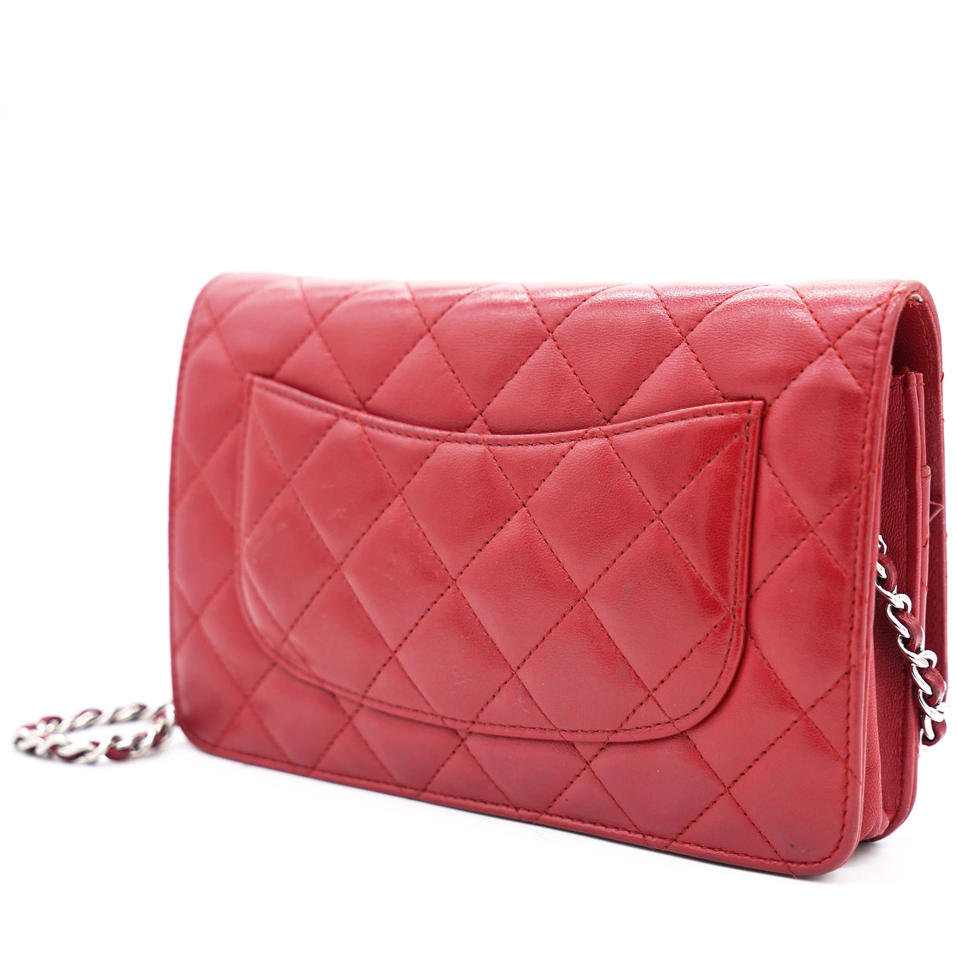 Chanel Red Quilted Calfskin Leather Wallet On Chain – STYLISHTOP