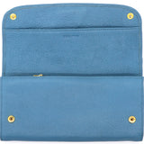 Blue Leather Long Wallet