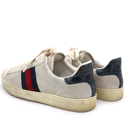 Grey Suede Ace Web Low Top Sneakers 36