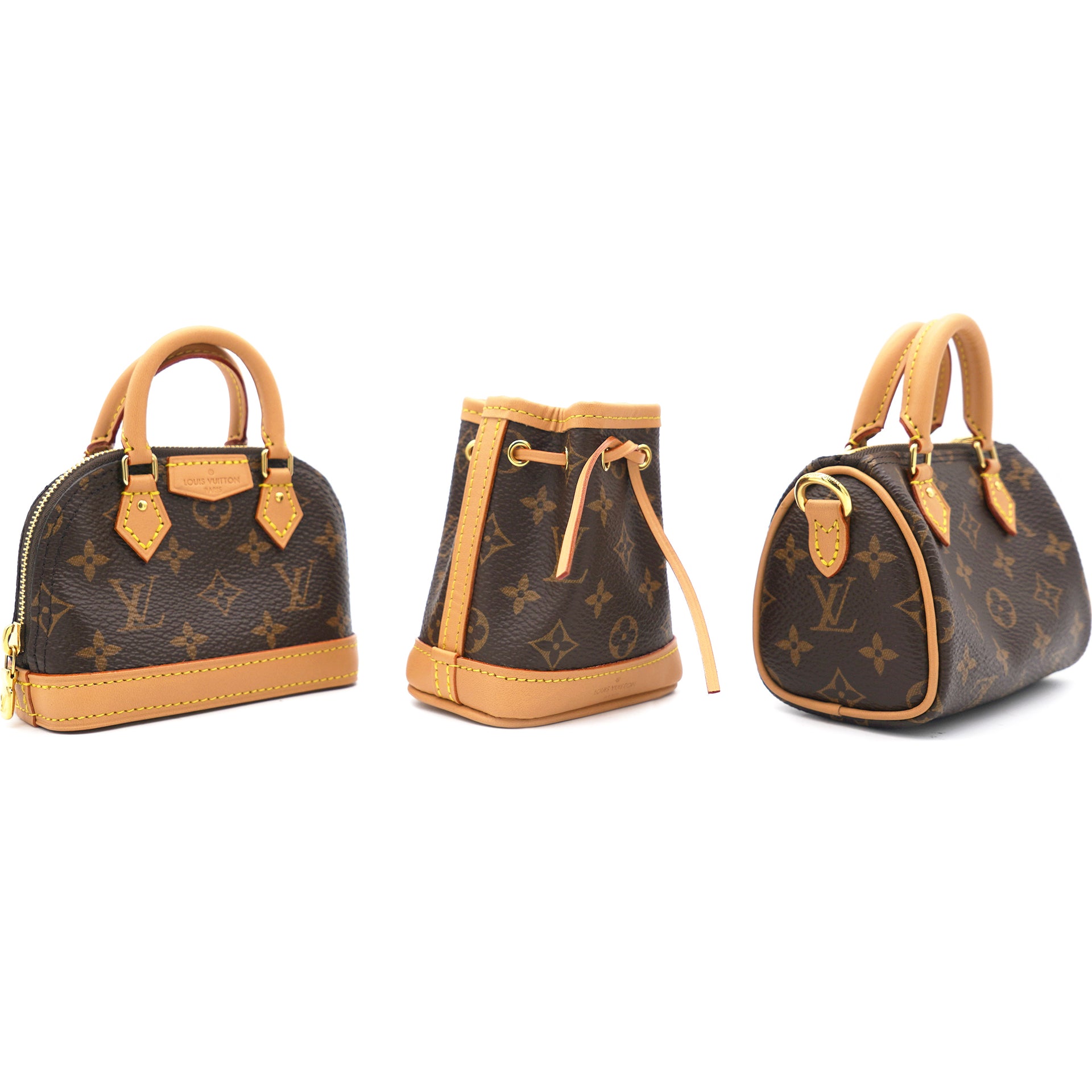 Louis Vuitton Trio Mini Icones Speedy Brown Monogram Logo Crossbody  Shoulder Bag